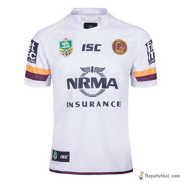 Camiseta Rugby Brisbane Broncos Replica Segunda Ropa 2018 Blanco